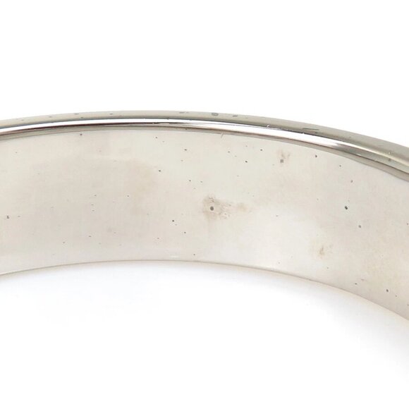HERMES Clic Clac Bangle Bracelet Silver/Black Metal/Enamel - Picture 10 of 10